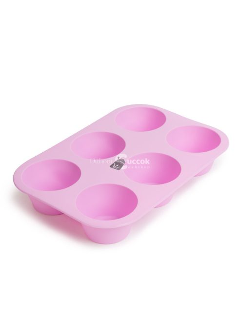 Szilikon muffinsütő-forma - 6 adagos - Pink