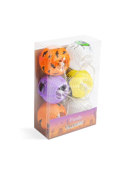 Halloween-i lampion fényfüzér - 7,5 x 150 cm - 2 x AA elemes
