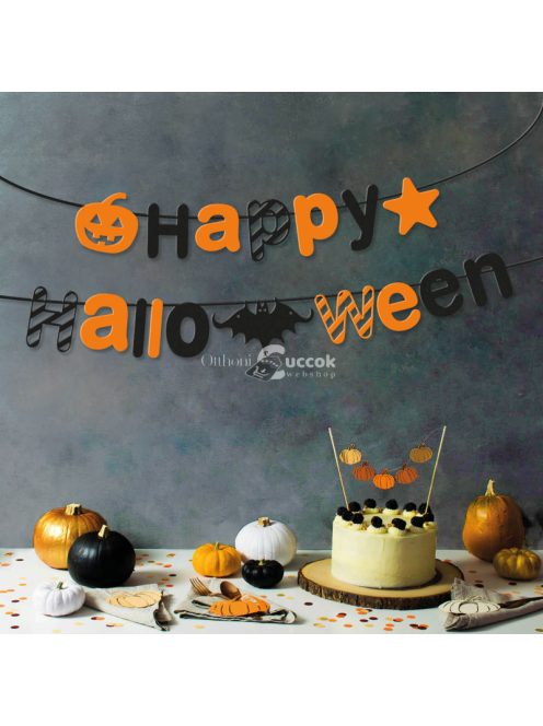 Halloween-i papír girland - ''Happy Halloween'' felirat - 3,5 m
