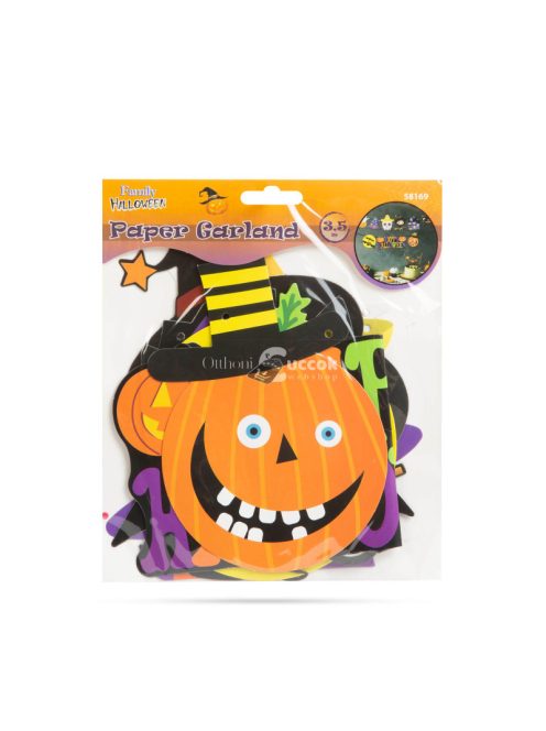 Halloween-i papír girland - többféle motívummal - 3,5 m
