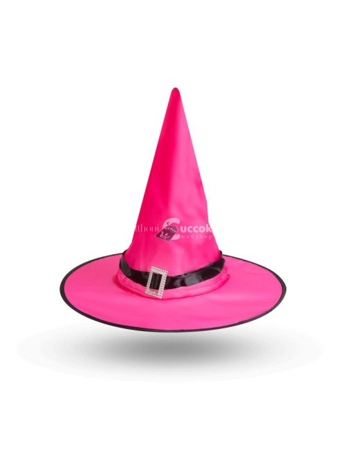 Halloween-i LED-es, színes boszorkány kalap - 38 cm