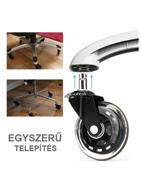 Univerzális, néma gurulós szék pótkerék, pótgörgő