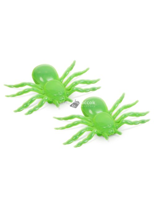 Foszforeszkáló pók szett - halloween-i dekoráció (2 darabos csomag)