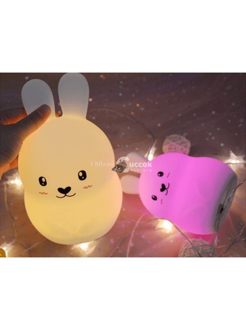 Nyuszi formájú érintős újratölthető szilikon LED lámpa