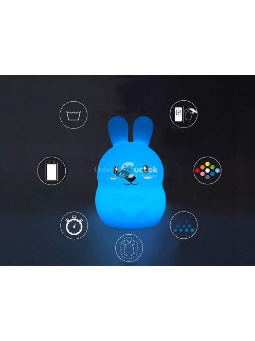 Nyuszi formájú érintős újratölthető szilikon LED lámpa