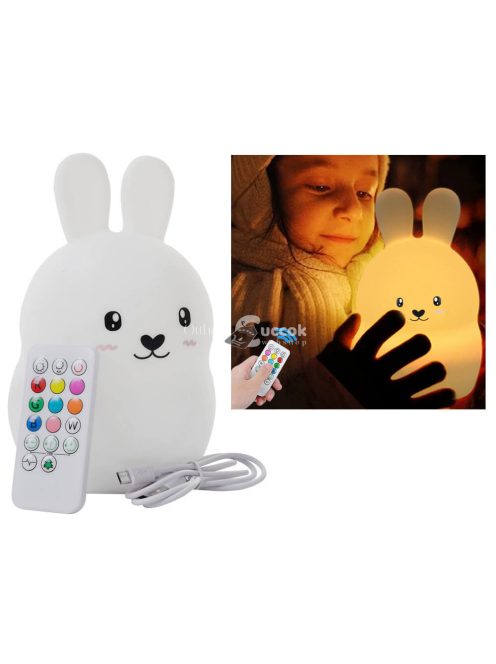 Nyuszi formájú érintős újratölthető szilikon LED lámpa