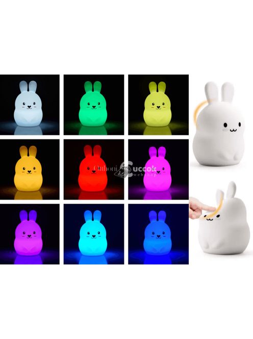 Nyuszi formájú érintős újratölthető szilikon LED lámpa