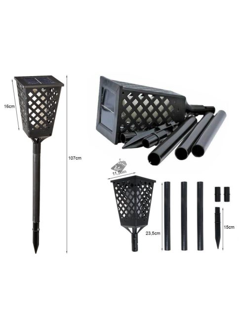 Napelemes kerti lámpa lángeffektussal