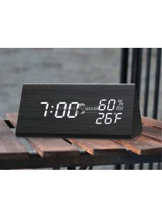 Digitális ébresztőóra pára és hőmérséklet jelzővel
