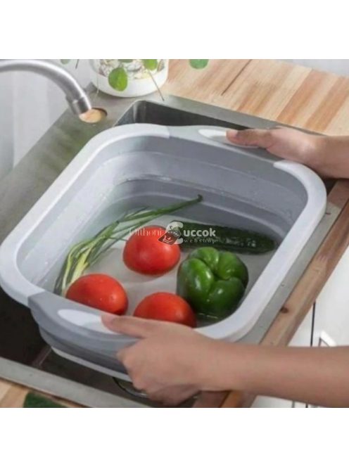 2 az 1-ben összecsukható szilikon tál és vágódeszka