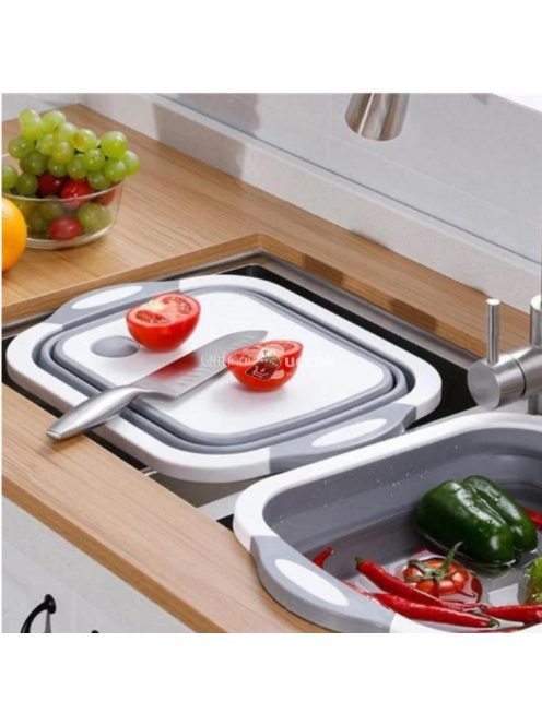 2 az 1-ben összecsukható szilikon tál és vágódeszka