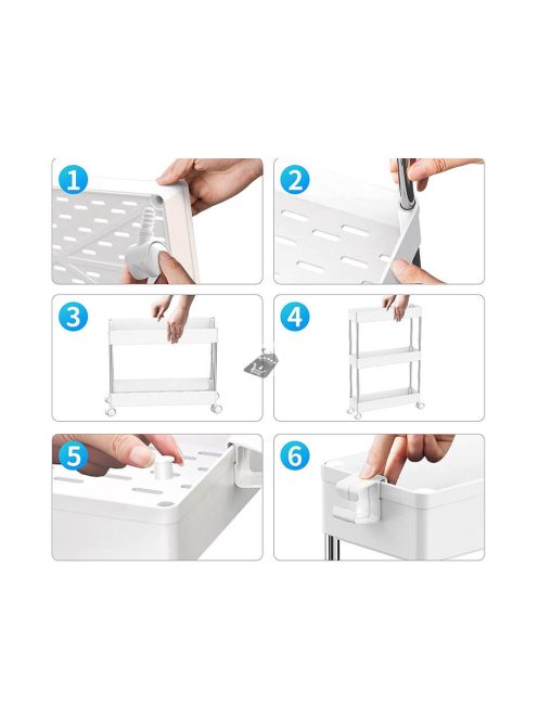 Keskeny fürdőszobai szekrény kerekeken