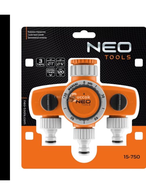 NEO mechanikus öntöző időzítő óra, 3 utas