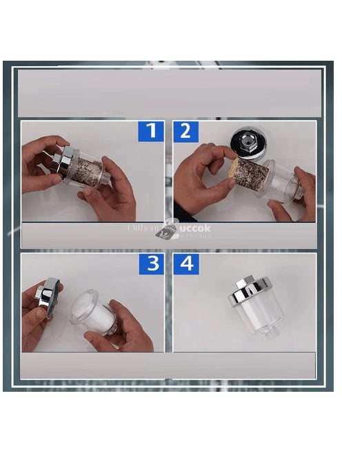 Zuhanyra szerelhető vízszűrő