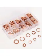 Réz tömítő alátét, 200 db, átlátszó tárolóban