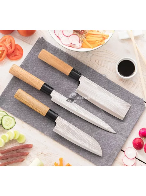 3 db-os japán kés készlet - hordozó tokkal