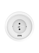 Rejtett, beépíthető konnektor + USB, fehér