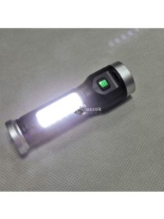 Újratölthető zseblámpa + COB lámpa, 500 mAh