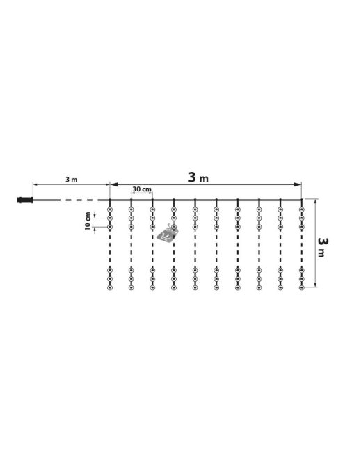 Távirányítós fényfüggöny - 300 db LED-del