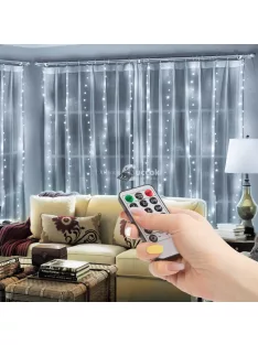 Távirányítós fényfüggöny - 300 db LED-del