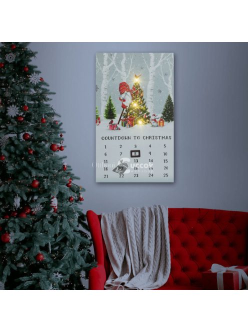 Kalendárium LED-es fali kép, 30x50 cm