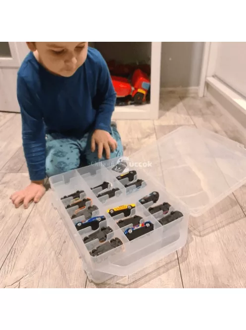 Kisautó tároló doboz, tartódoboz apró játékoknak