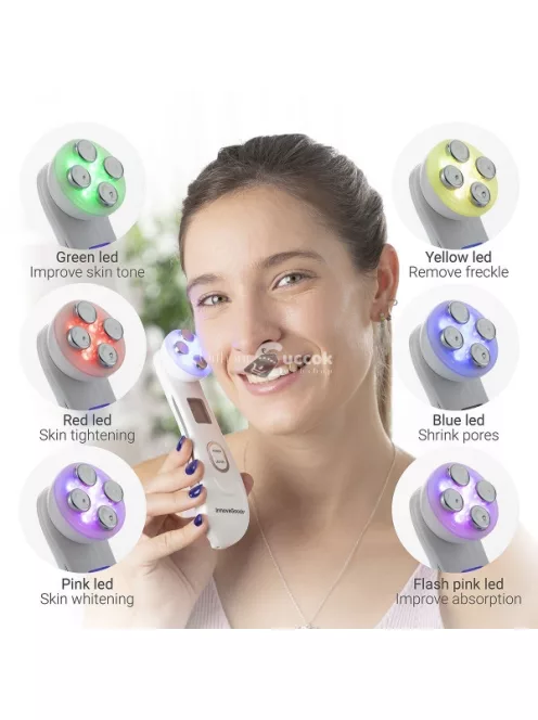 Rádiófrekvenciás, fototerápiás, elektrostimulációs arcmasszírozó (InnovaGoods)