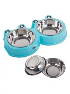 Fém dupla tál kutyáknak, macskáknak
