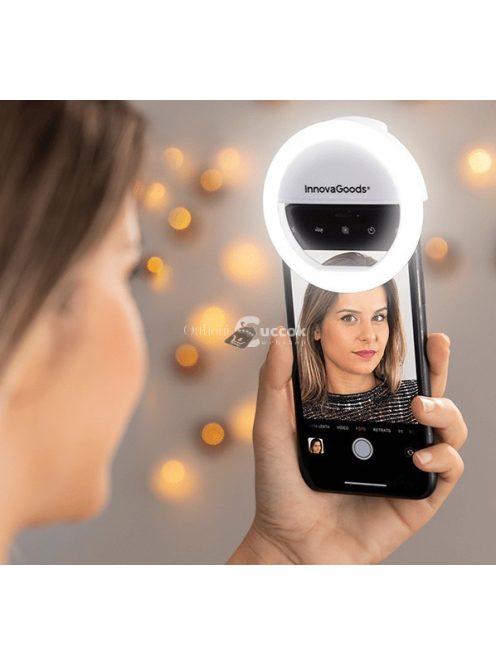 InnovaGoods LED selfie körfény telefonra, újratölthető