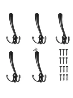 Fekete fali fogas, akasztó, 5 db