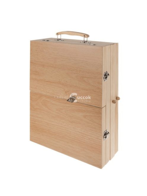 Festő szett stílusos fa tartóban, 83 db-os