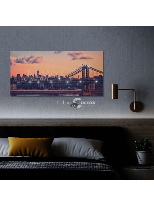 New York LED fali hangulatkép, 38x78 cm