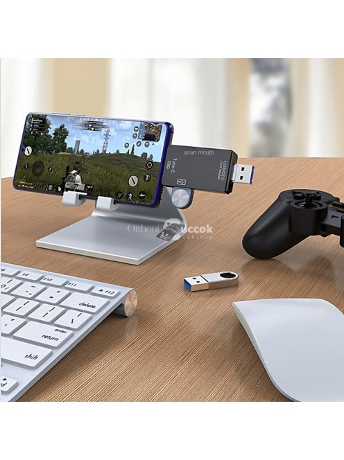 USB C - USB A csatlakozású microSD kártya olvasó