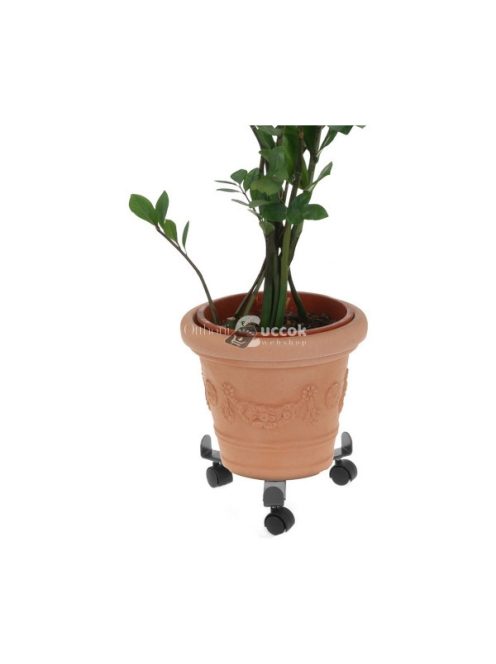 Virágcserép állvány kerekekkel - állítható, fém