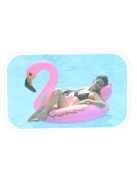 Flamingó úszó sziget, strandmatrac - 110x104x94 cm
