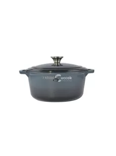   Perfect Home Zománcozott öntöttvas lábas 24 cm, 4 literes Acélkék