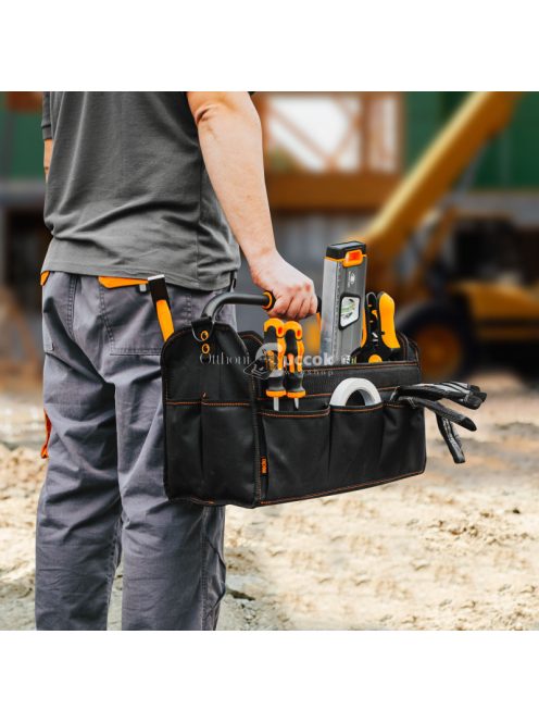 Nyitott szerszámos táska fém fogantyúval - 420 x 220 x 310 mm