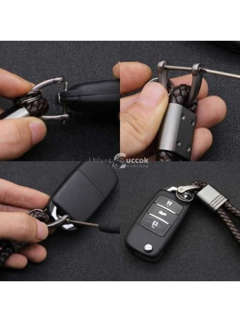 Műbőr autós kulcstartó - 2 db