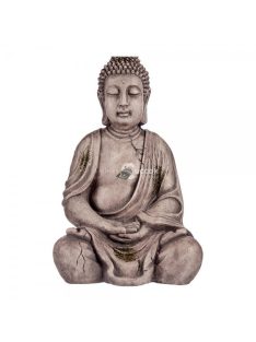 Dekoratív kerti figura Buddha, szürke