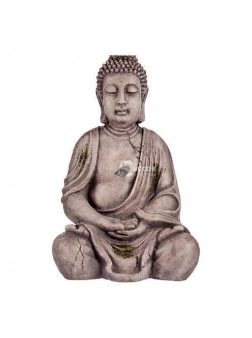 Dekoratív kerti figura Buddha, szürke