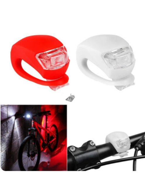 2 db-os LED-es kerékpár lámpa szett szilikon borítással