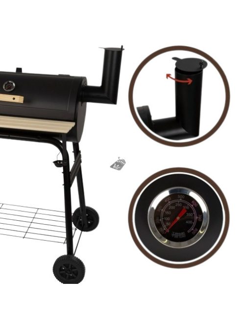 AKTIVE BBQ Faszenes grillsütő kerekekkel