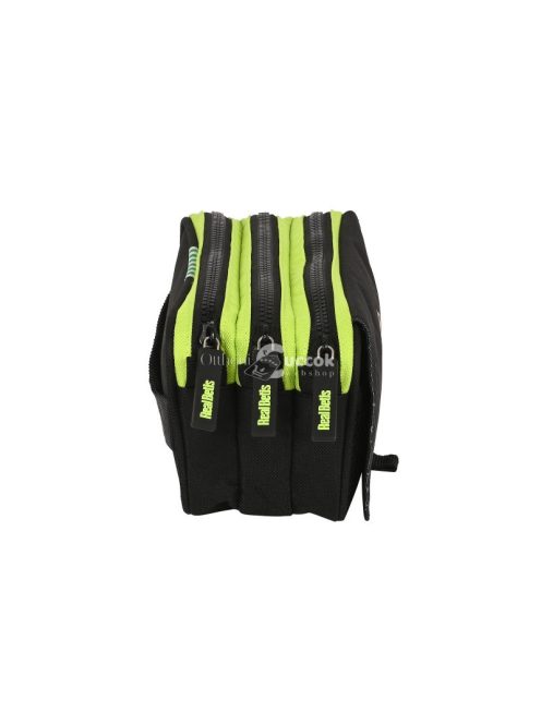 Hármas tolltartó - fekete lime színű