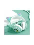 Cicafüles vezeték nélküli fejhallgató – zöld
