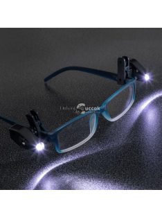 360°-ban forgatható LED olvasólámpa szemüvegre