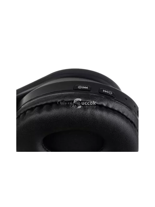 Cicafüles vezeték nélküli fejhallgató - fekete