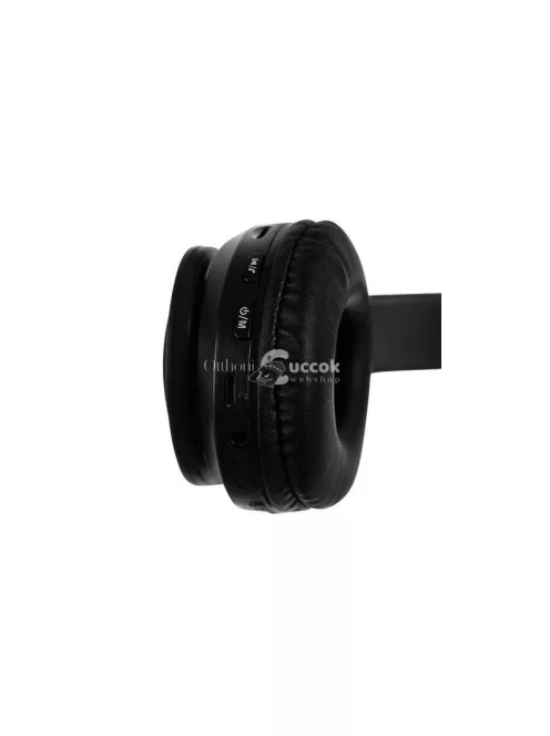 Cicafüles vezeték nélküli fejhallgató - fekete