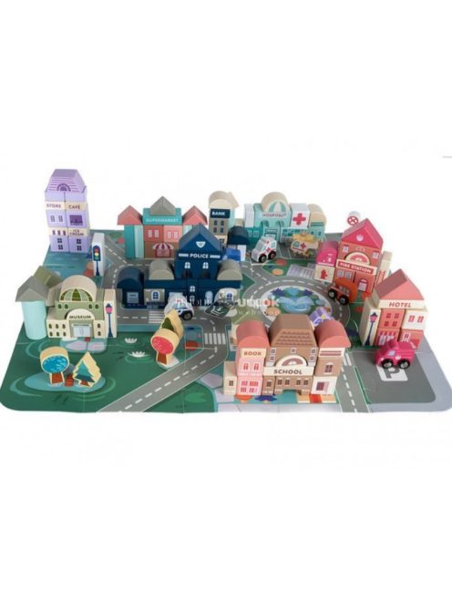 Fa kocka játék város készlet