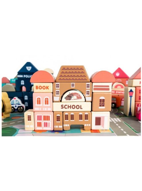 Fa kocka játék város készlet