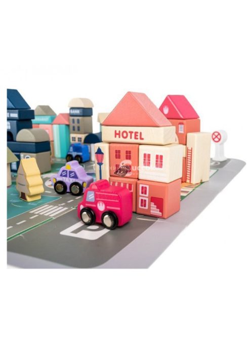 Fa kocka játék város készlet